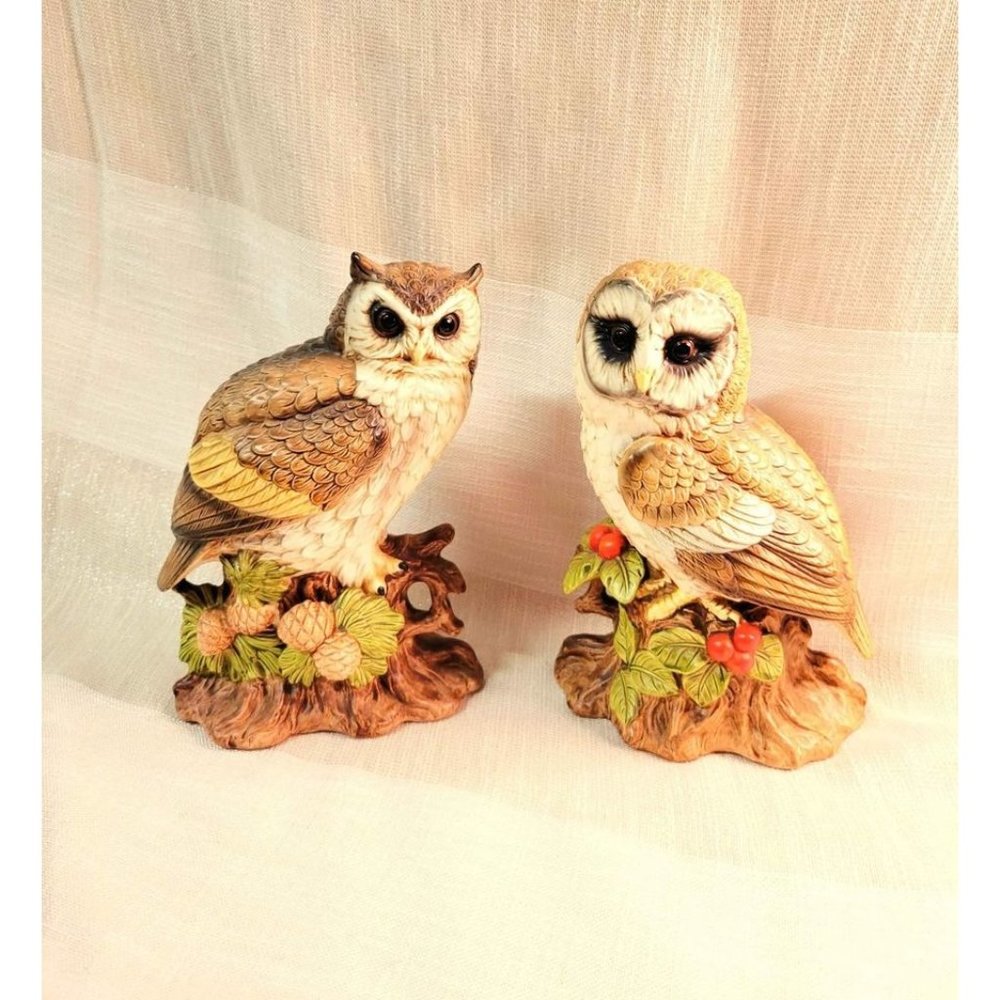 Vintage Ceramic Owl Statues